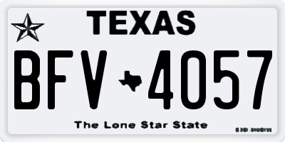 TX license plate BFV4057