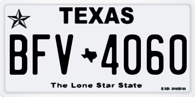 TX license plate BFV4060