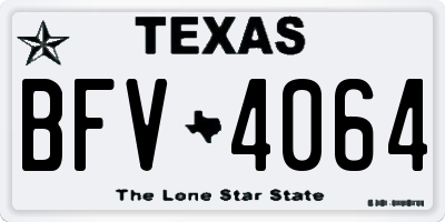 TX license plate BFV4064