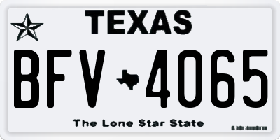 TX license plate BFV4065