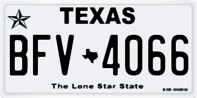 TX license plate BFV4066