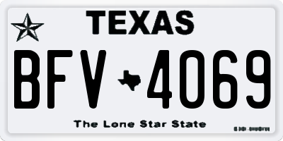 TX license plate BFV4069