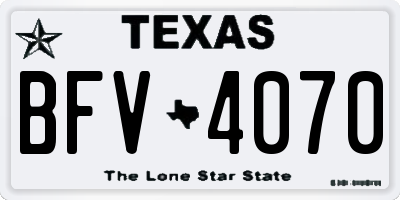 TX license plate BFV4070