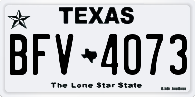 TX license plate BFV4073