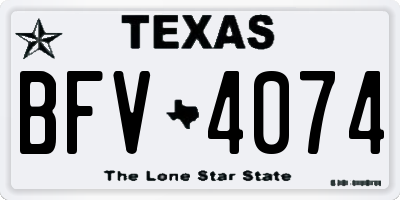 TX license plate BFV4074