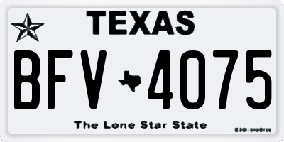 TX license plate BFV4075