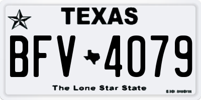 TX license plate BFV4079