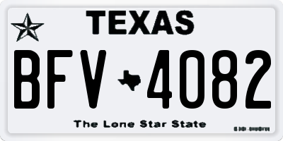 TX license plate BFV4082
