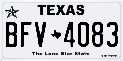 TX license plate BFV4083