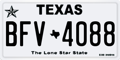 TX license plate BFV4088