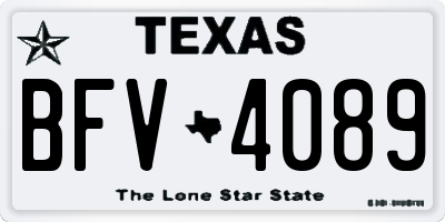 TX license plate BFV4089