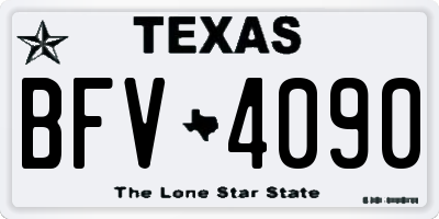 TX license plate BFV4090