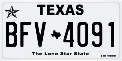 TX license plate BFV4091