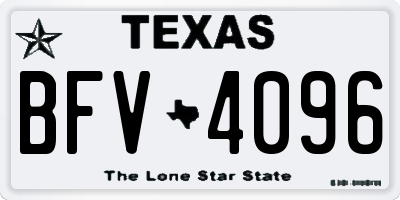 TX license plate BFV4096