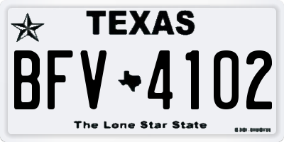 TX license plate BFV4102