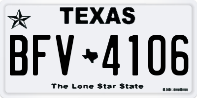 TX license plate BFV4106
