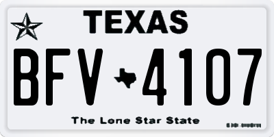 TX license plate BFV4107