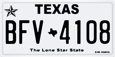TX license plate BFV4108