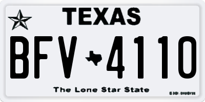 TX license plate BFV4110
