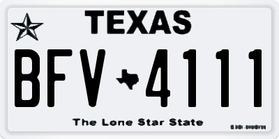 TX license plate BFV4111