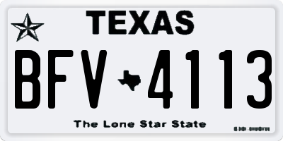 TX license plate BFV4113