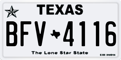 TX license plate BFV4116