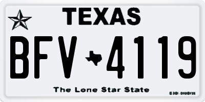 TX license plate BFV4119