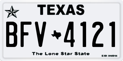 TX license plate BFV4121