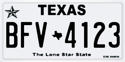 TX license plate BFV4123