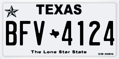 TX license plate BFV4124