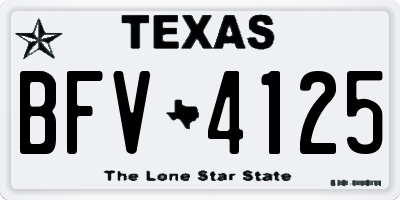 TX license plate BFV4125