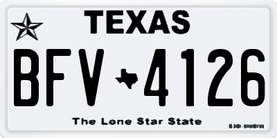 TX license plate BFV4126
