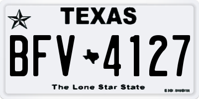 TX license plate BFV4127