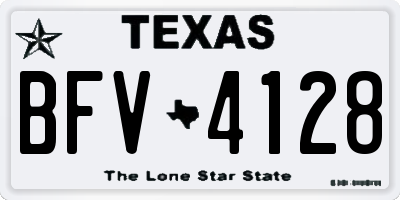 TX license plate BFV4128