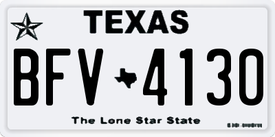 TX license plate BFV4130