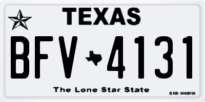 TX license plate BFV4131