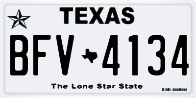 TX license plate BFV4134