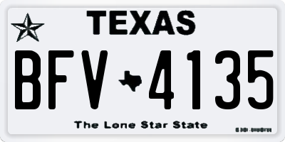 TX license plate BFV4135