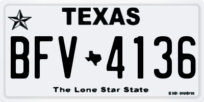 TX license plate BFV4136