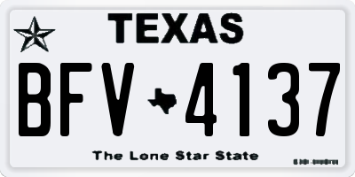TX license plate BFV4137