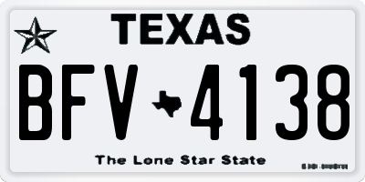 TX license plate BFV4138