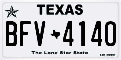 TX license plate BFV4140