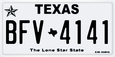 TX license plate BFV4141