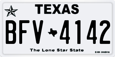 TX license plate BFV4142