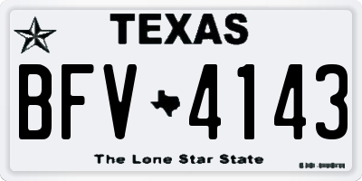 TX license plate BFV4143
