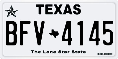 TX license plate BFV4145