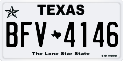 TX license plate BFV4146