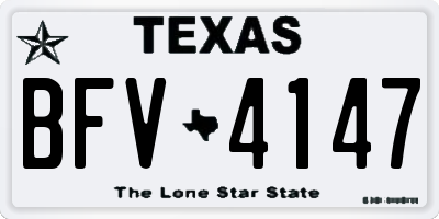 TX license plate BFV4147
