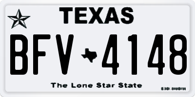 TX license plate BFV4148