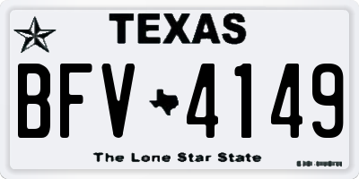 TX license plate BFV4149